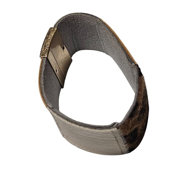 Jane Marie Leopard Print Leather Bracelet Gold Magnetic Clasp Fashion Jewelry - Picture 2 of 4